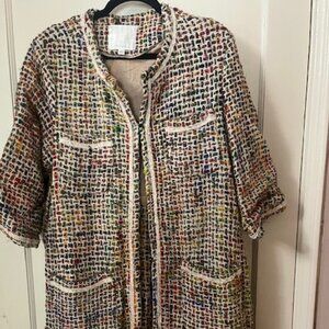 Anthropologie ett:twa brand Woven Multi-color Women's Coat Size XL